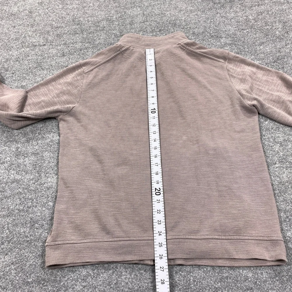 Banana Republic Full Zip‎ Sweater Mens Large Mauve Cotton Slub Mock Neck